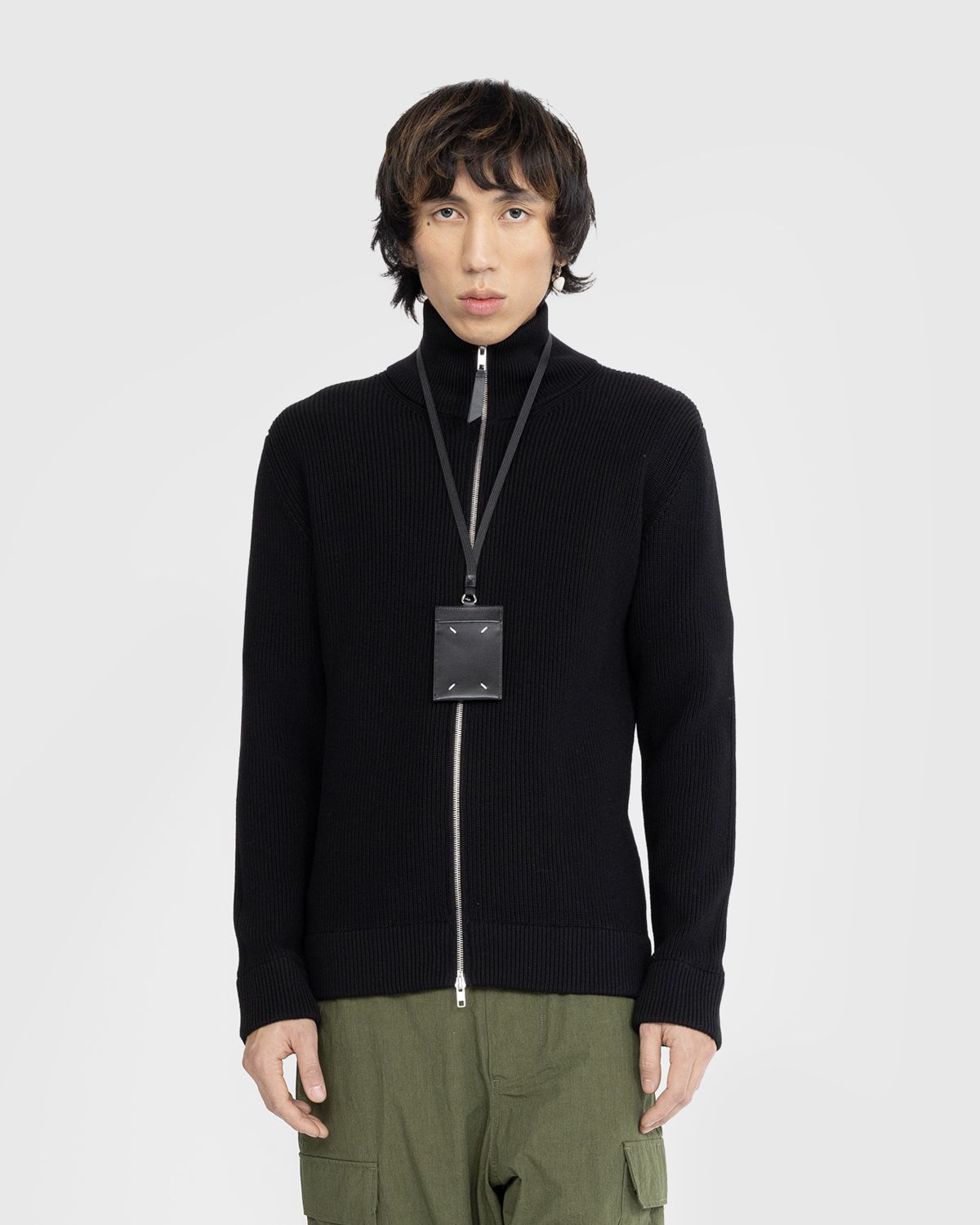 Maison margiela discount ribbed-knit zip-up cardigan